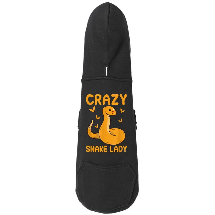 Crazy Snake Lady Snake Owner Quote Reptiles Doggie 3-End Fleece Hoodie