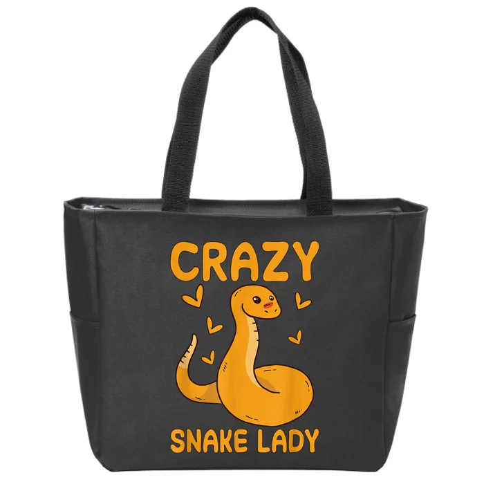 Crazy Snake Lady Snake Owner Quote Reptiles Zip Tote Bag