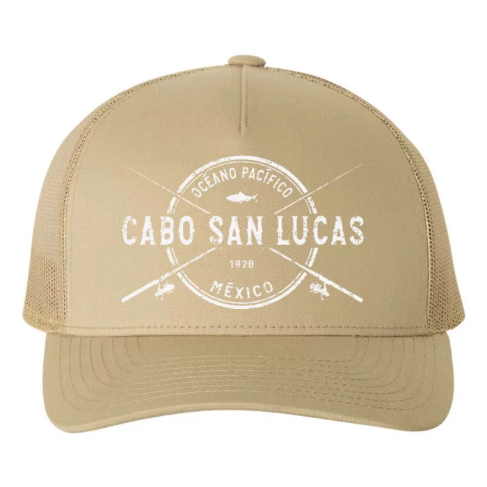 Cabo San Lucas Vintage Crossed Fishing Rods Yupoong Adult 5-Panel Trucker Hat