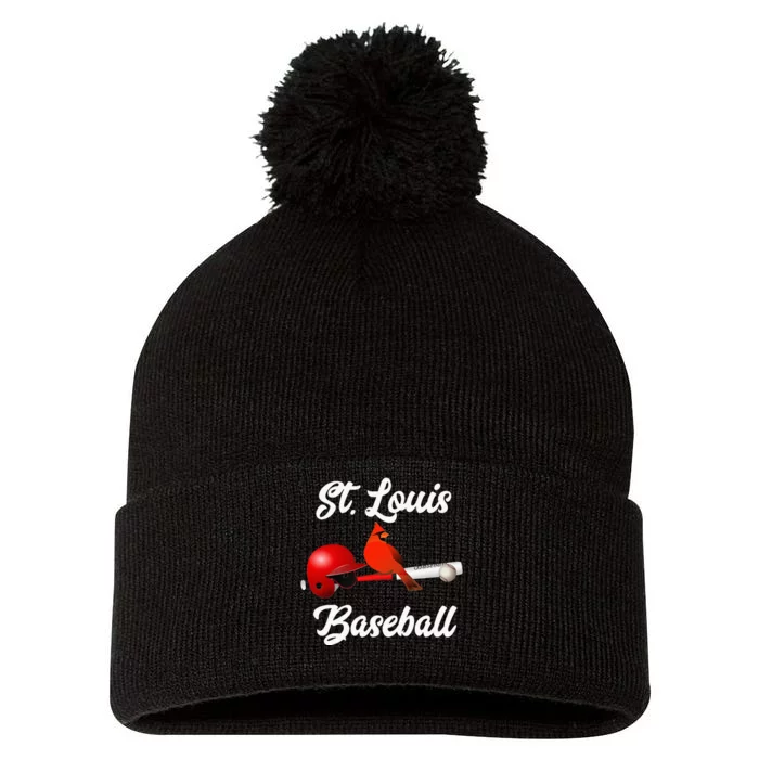 Classic St. Louis Missouri Baseball Fan Pom Pom 12in Knit Beanie