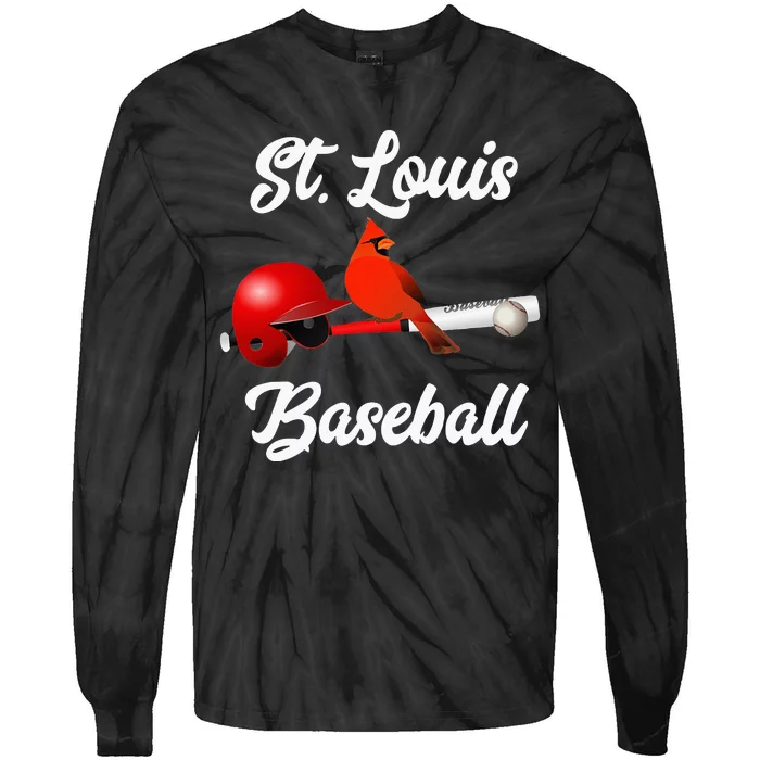 Classic St. Louis Missouri Baseball Fan Tie-Dye Long Sleeve Shirt