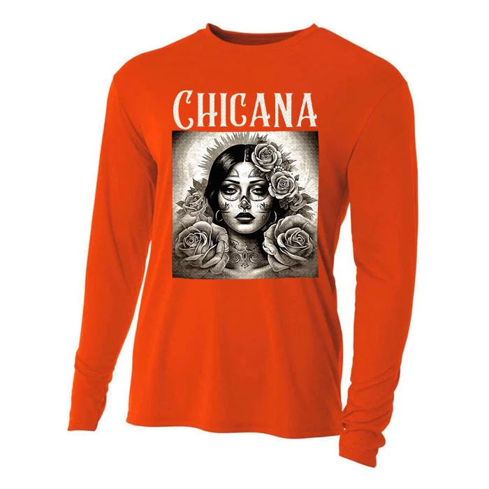 Chicana Style Lowrider Mexican American Latina Cooling Performance Long Sleeve Crew