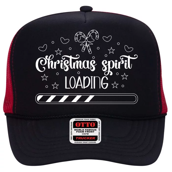 Christmas Spirit Loading High Crown Mesh Trucker Hat