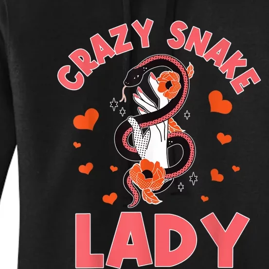 Crazy Snake Lady Snakes Reptile Girl Herpetologist Women's Pullover Hoodie