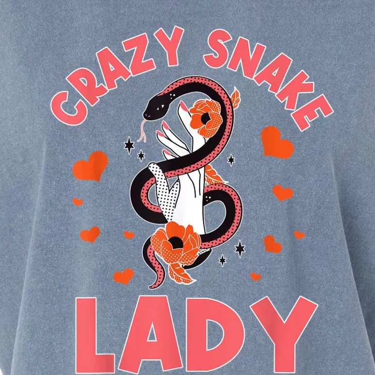 Crazy Snake Lady Snakes Reptile Girl Herpetologist Garment-Dyed Women's Muscle Tee