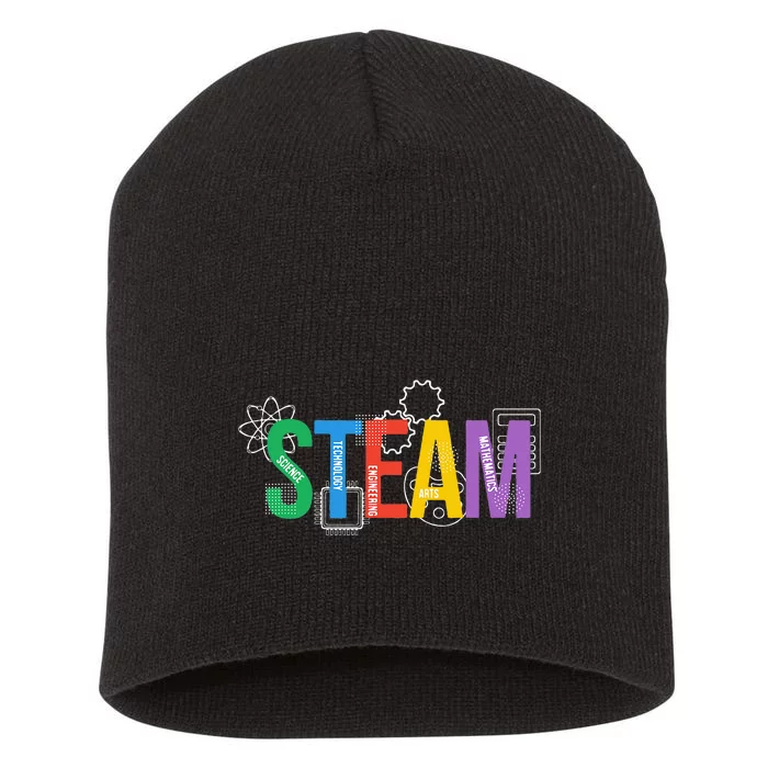 Colorful Steam Letters For Steam Program Teacher And Student Short Acrylic Beanie