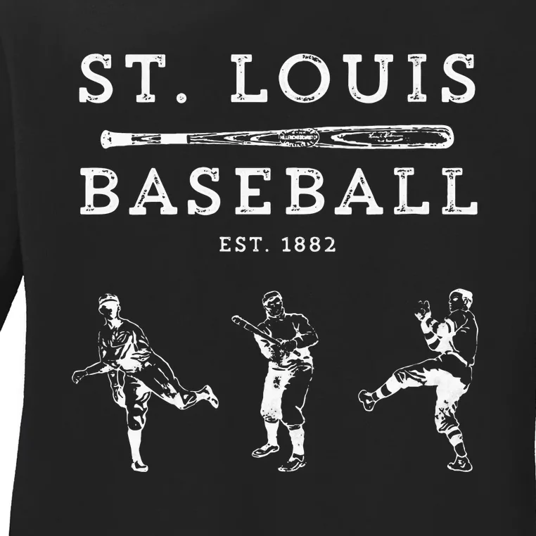 Classic St. Louis Missouri Baseball Fan Ladies Long Sleeve Shirt