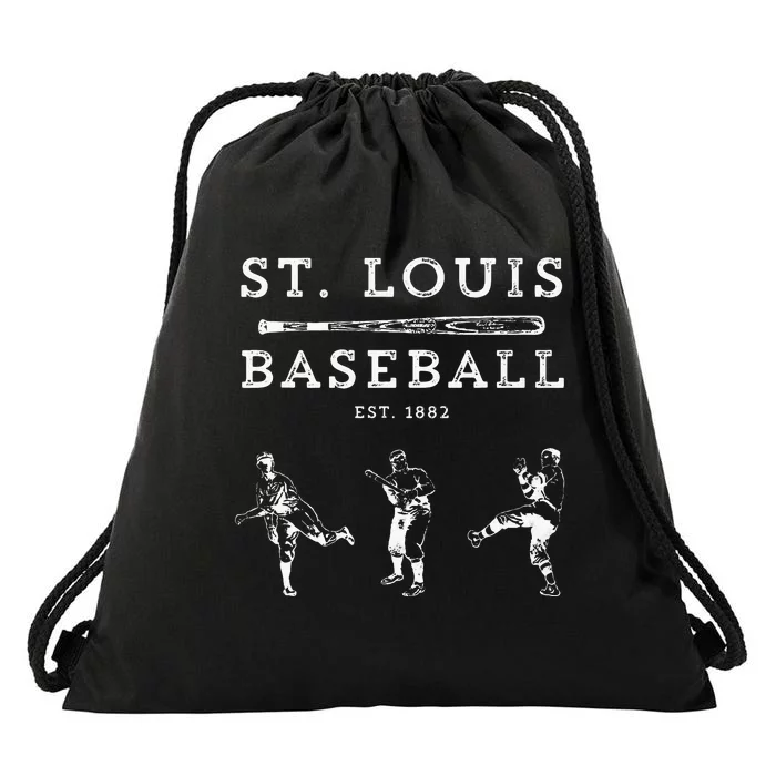 Classic St Louis Missouri Baseball Fan Retro Drawstring Bag