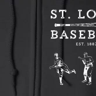 Classic St Louis Missouri Baseball Fan Retro Full Zip Hoodie