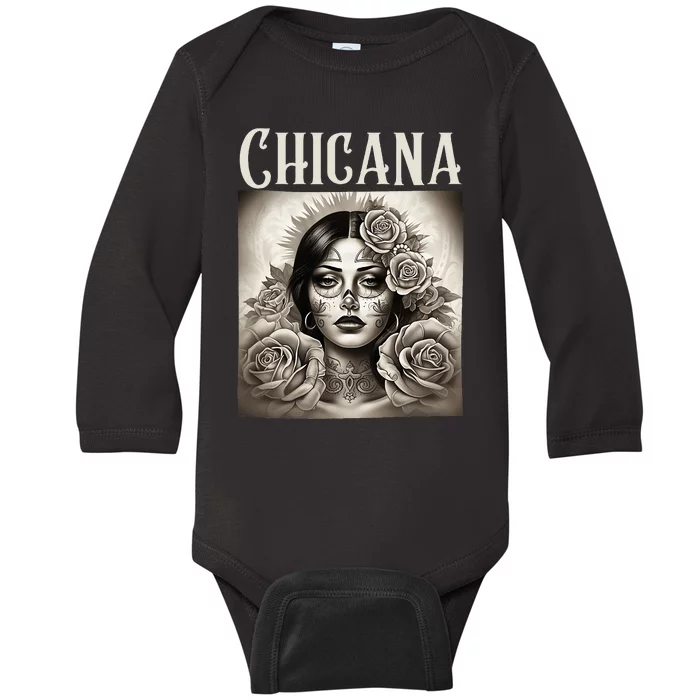 Chicana Style Lowrider Clothes Women Mexican American Latina Baby Long Sleeve Bodysuit