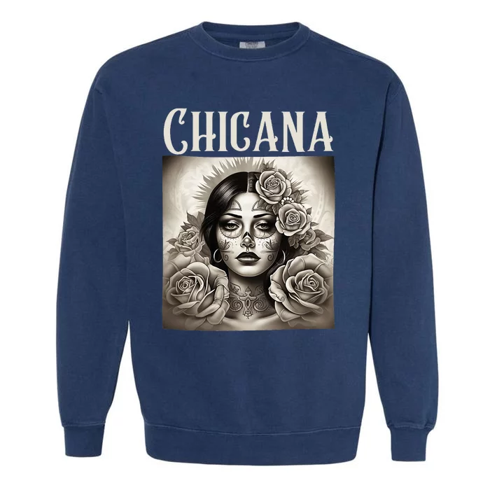 Chicana Style Lowrider Clothes Women Mexican American Latina Garment-Dyed Sweatshirt