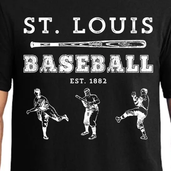 Classic St Louis Missouri Baseball Fan Retro Gift Pajama Set