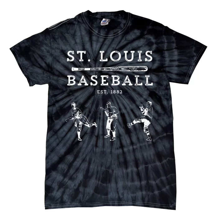 Classic St. Louis Missouri Baseball Fan Tie-Dye T-Shirt