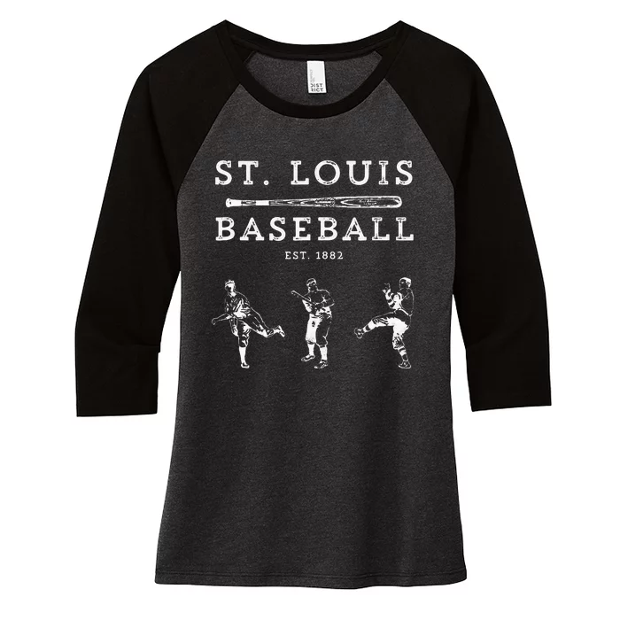 Classic St. Louis Missouri Baseball Fan Women's Tri-Blend 3/4-Sleeve Raglan Shirt