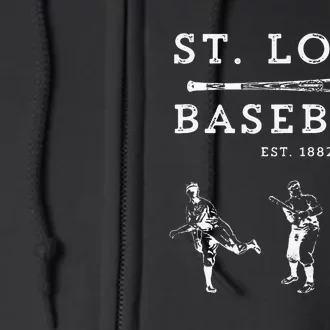 Classic St. Louis Missouri Baseball Fan Full Zip Hoodie