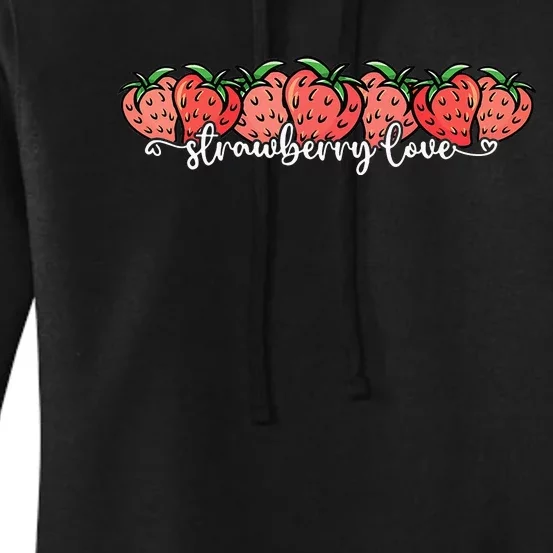 Cute Strawberry Love Lovers Fruit Berry Farmer Women's Pullover Hoodie