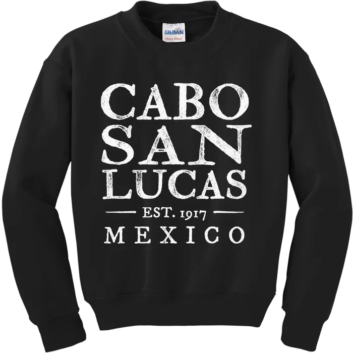 Cabo San Lucas Mexico Retro Souvenir Distressed Kids Sweatshirt