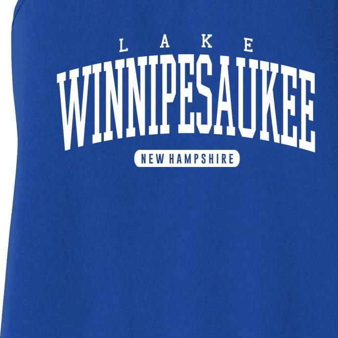 College Style Lake Winnipesaukee New Hampshire Souvenir Gift Great Gift Women's Racerback Tank