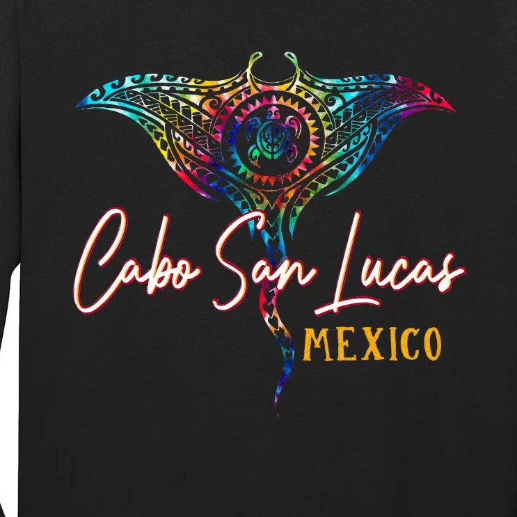 Cabo San Lucas Mexico Tie Dye Stingray Theme Family Vacation Tall Long Sleeve T-Shirt