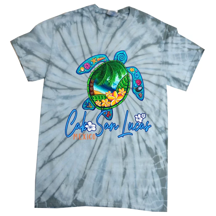 Cabo San Lucas Sea Turtle Mexico Vacation Family Trip Tie-Dye T-Shirt