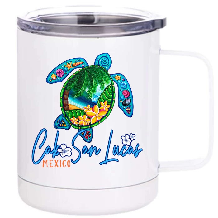 Cabo San Lucas Sea Turtle Mexico Vacation Family Trip Front & Back 12oz Stainless Steel Tumbler Cup