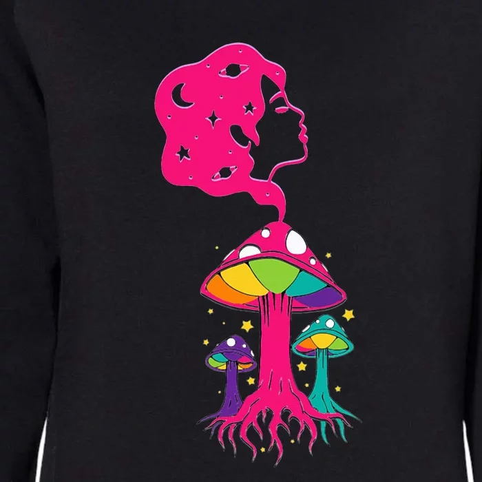 Cosmic Shroom Lady Womens California Wash Sweatshirt