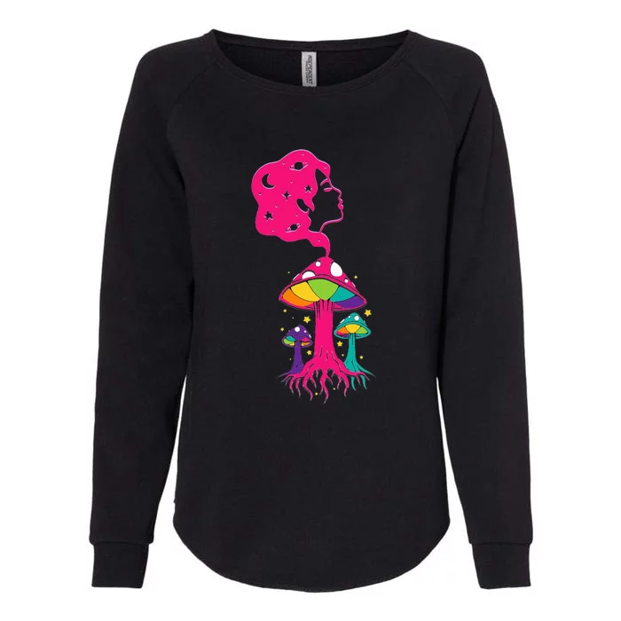 Cosmic Shroom Lady Womens California Wash Sweatshirt