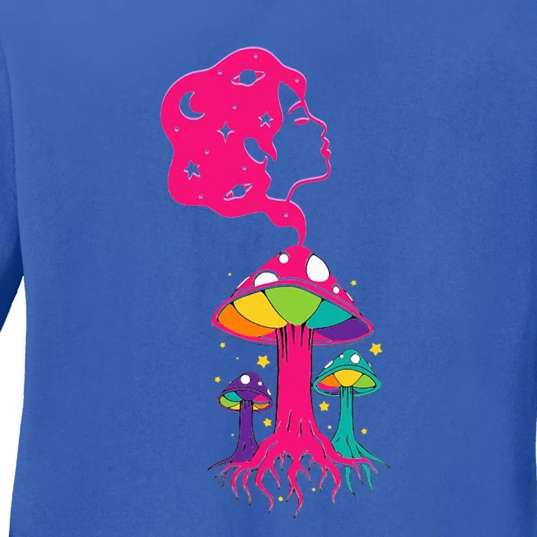 Cosmic Shroom Lady Ladies Long Sleeve Shirt