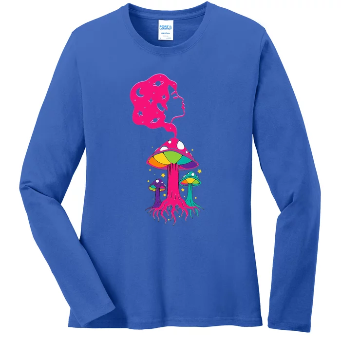 Cosmic Shroom Lady Ladies Long Sleeve Shirt