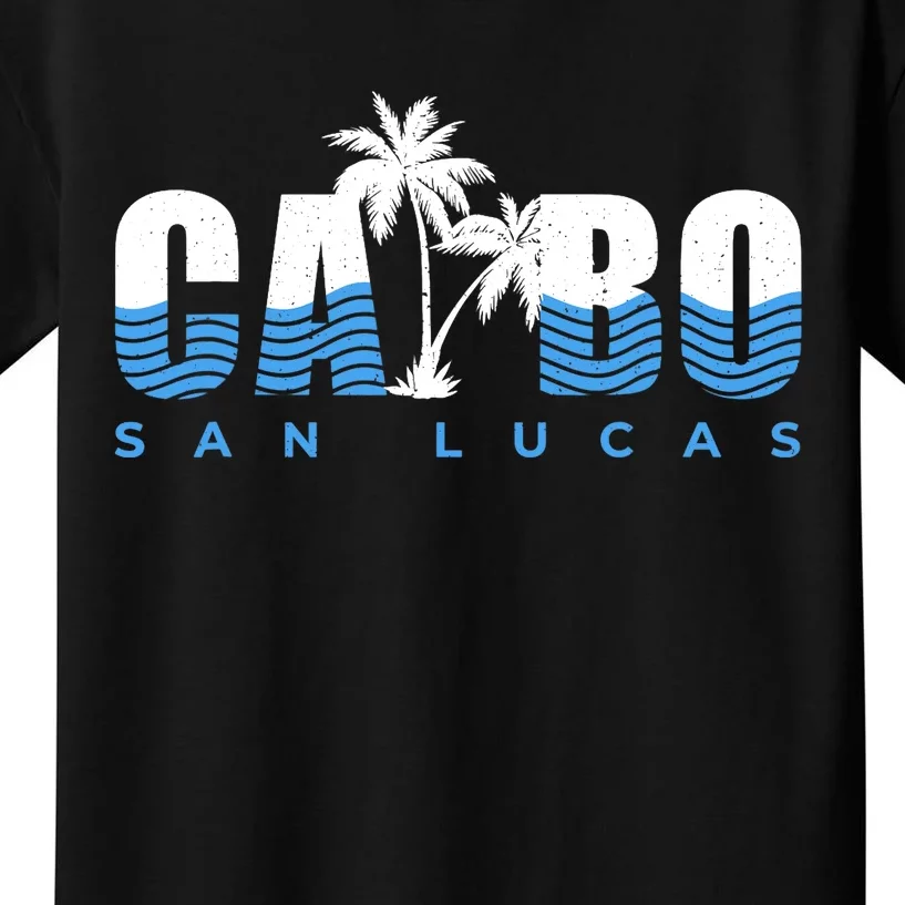 Cabo San Lucas Mexico Ocean Vibes Vintage Typography Kids T-Shirt
