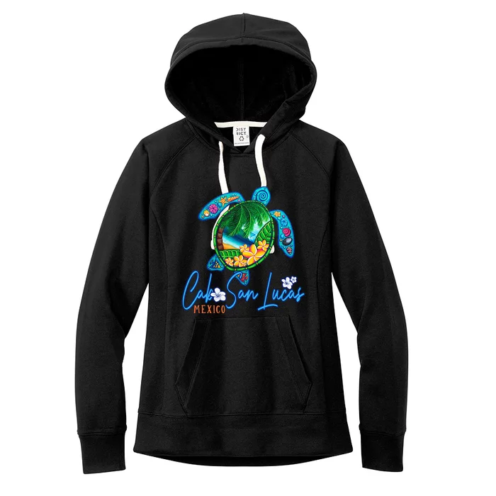 Cabo San Lucas Sea Turtle Mexico Vacation Family Trip Women's Fleece Hoodie