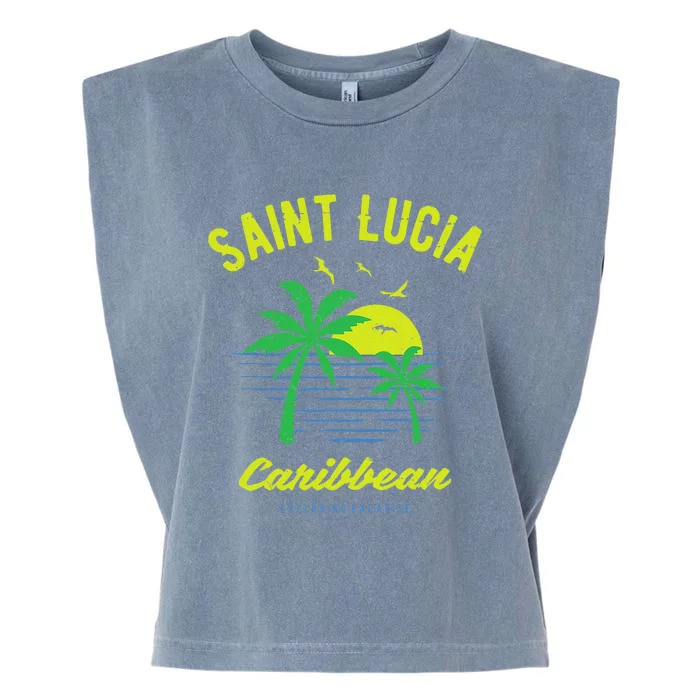 Caribbean Saint Lucia Garment-Dyed Women's Muscle Tee