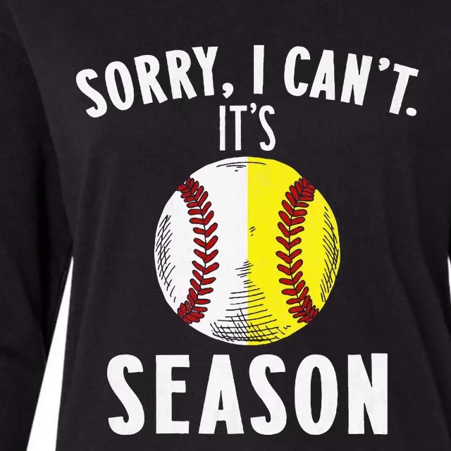 Cool Softball Mom Baseball Sorry I CanT Its Baseball Season Womens Cotton Relaxed Long Sleeve T-Shirt