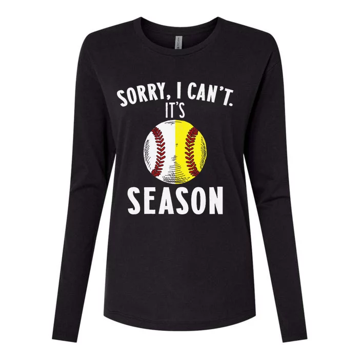 Cool Softball Mom Baseball Sorry I CanT Its Baseball Season Womens Cotton Relaxed Long Sleeve T-Shirt