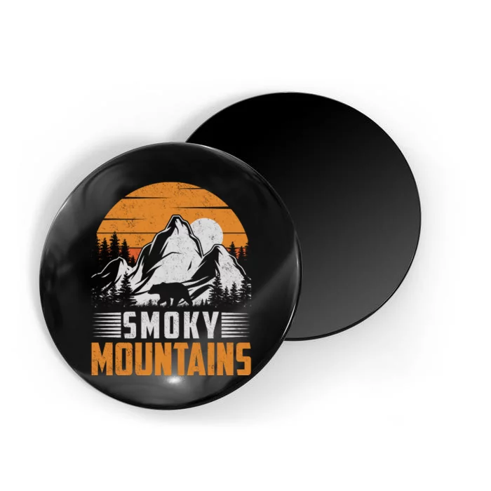 Camping Smoky Mountains Vintage Retro Magnet