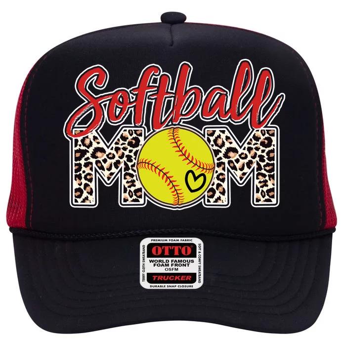 Cute Softball Mom High Crown Mesh Trucker Hat