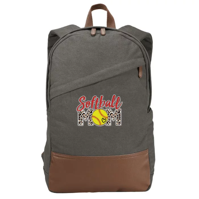 Cute Softball Mom Cotton Canvas Backpack