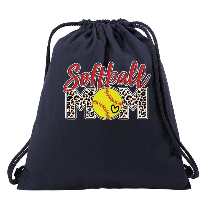 Cute Softball Mom Drawstring Bag