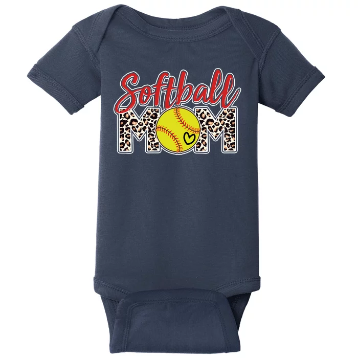 Cute Softball Mom Baby Bodysuit