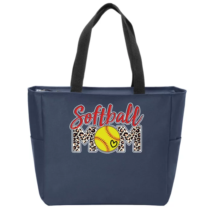 Cute Softball Mom Zip Tote Bag