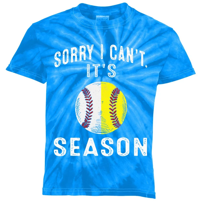 Cool Softball Mom Baseball Sorry I CanT Its Baseball Kids Tie-Dye T-Shirt