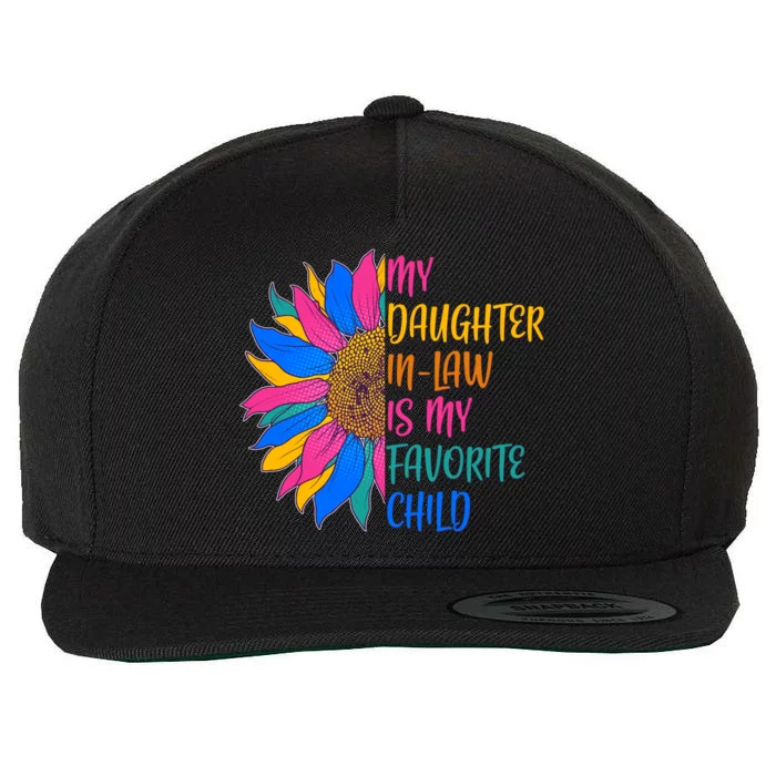 Colorful Sunflower My Daughter In Law Is My Favorite Child Wool Snapback Cap