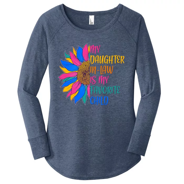 Colorful Sunflower My Daughter In Law Is My Favorite Child Women's Perfect Tri Tunic Long Sleeve Shirt