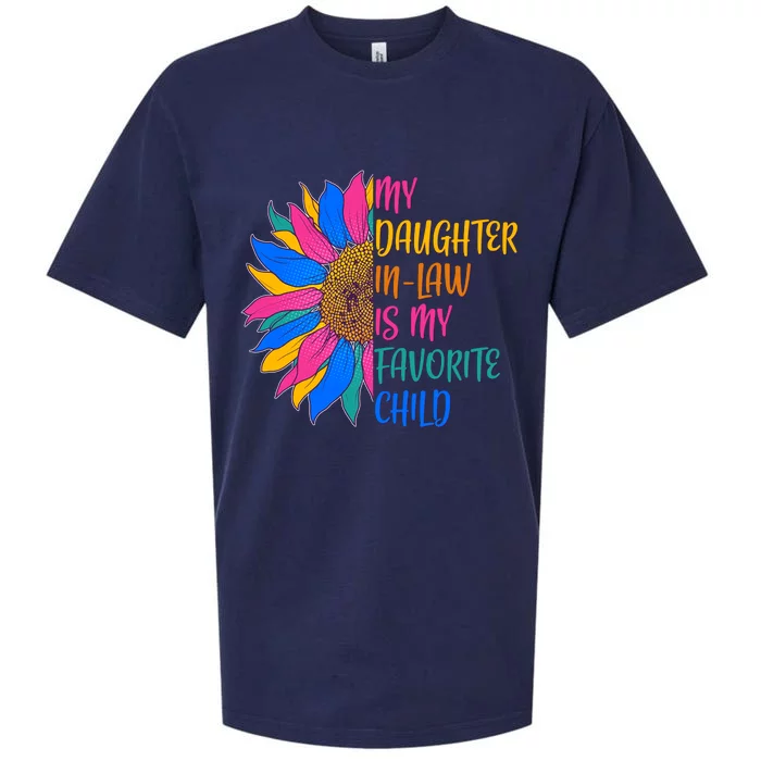 Colorful Sunflower My Daughter In Law Is My Favorite Child Sueded Cloud Jersey T-Shirt