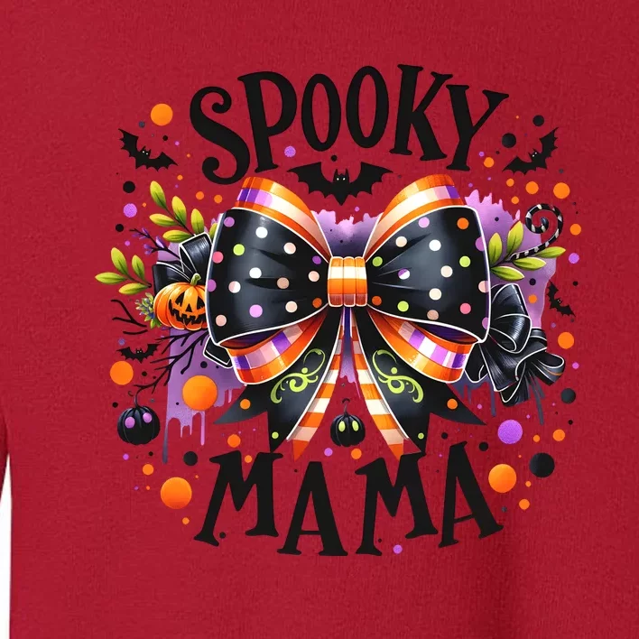 Coquette Spooky Mama Halloween Toddler Sweatshirt