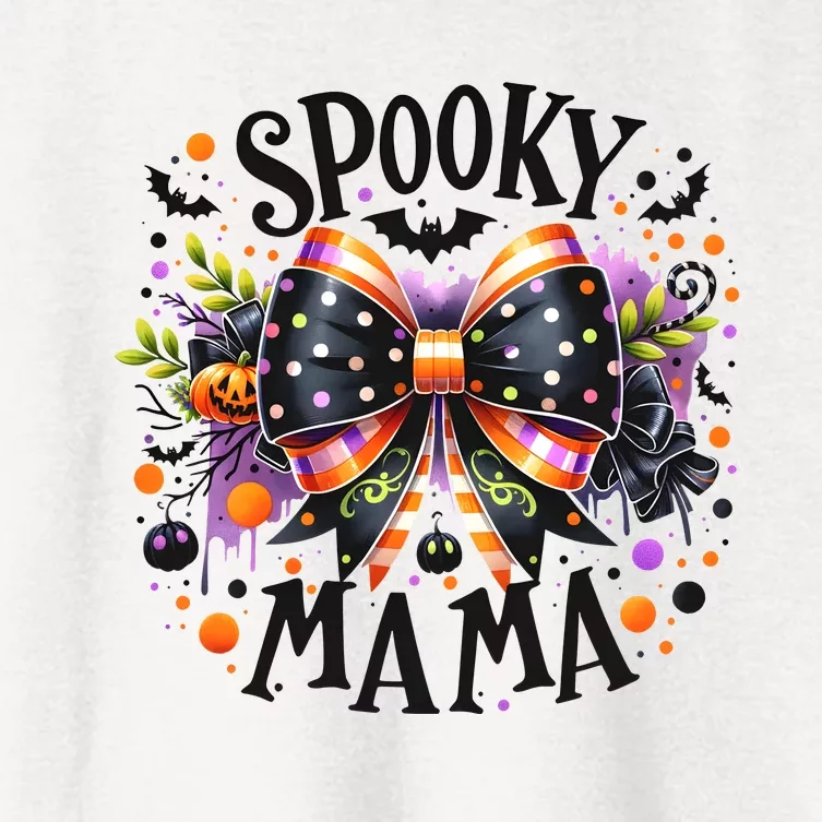 Coquette Spooky Mama Halloween Women's Crop Top Tee