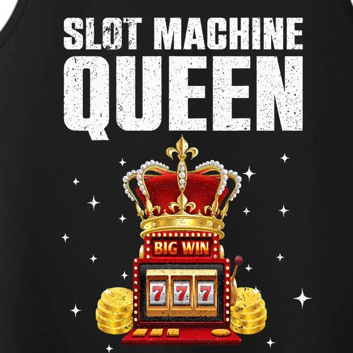 Cool Slot Machine Queen Art For Casino Gambler Performance Tank