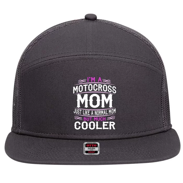 Cute Sporting Mom Gift Motocross Mom 7 Panel Mesh Trucker Snapback Hat