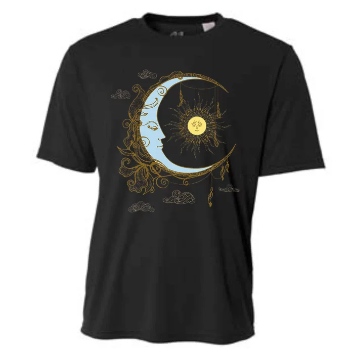 Celestial Sun Moon 90s Witch Whimsigoth Aesthetic Cooling Performance Crew T-Shirt