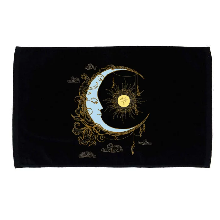 Celestial Sun Moon 90s Witch Whimsigoth Aesthetic Microfiber Hand Towel